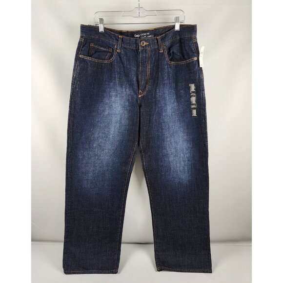 Gap Jeans Mens 36x32 Blue Loose Fit Baggy Leg Denim NWT - Picture 1 of 11